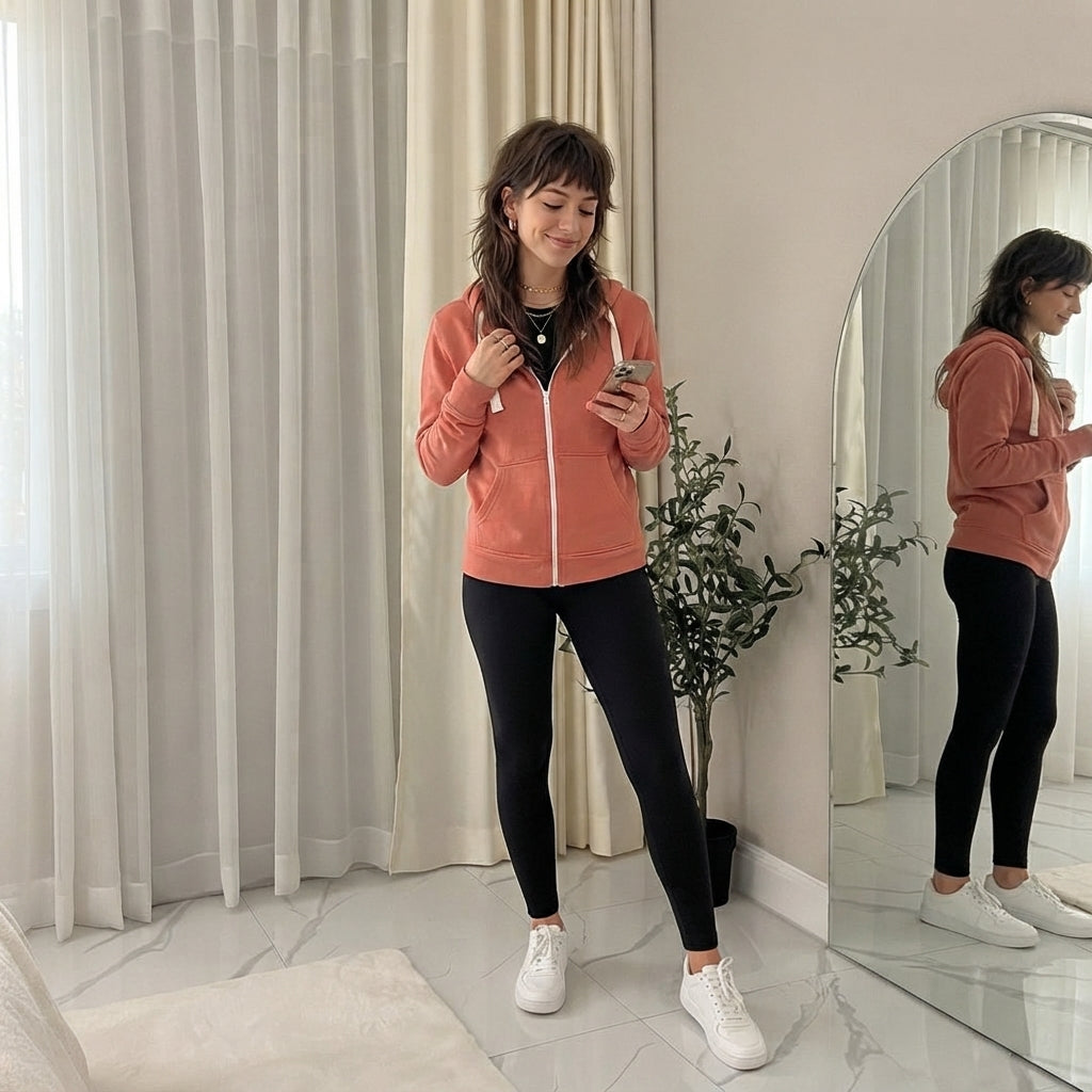 LUXEDIVA Ladies Zip Zipper Hoodie Sweatshirt