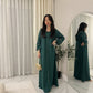 LUXE DIVA Women’s Gold Trim Abaya With Scarf Maxi Dress