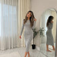 LUXE DIVA Ladies Womens Long Sleeve Stretch Jersey Bodycon Printed MIDI Dress Plus Size