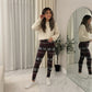 LUXE DIVA Women's Knitted Tartan Winter Leggings Soft Warm Christmas Trousers