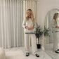 LUXE DIVA Women's Two Piece Lounge Sweater Sets Long Sleeve Knit Pullover Tops Wide Leg Pants Tracksuits