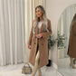 LUXE DIVA Women's Winter Wool Coat Warm Long Sleeve Mid Length Jacket S-2XL