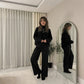 LUXE DIVA Women Chunky Knitted High Polo Roll Neck Baggy Oversized Winter Jumper Dress Top