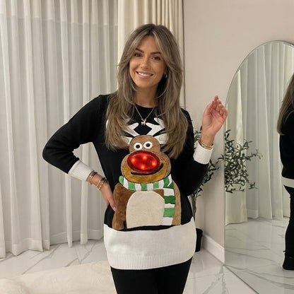 LUXE DIVA Christmas Tree Jumper Women Xmas Jumpers for Women Bad Xmas Jumper Women Funny Christmas Jumpers Womens Ugly Christmas Pullover Ladies Christmas Jumper Christmas Sweatshirt Xmas Sweatshirts