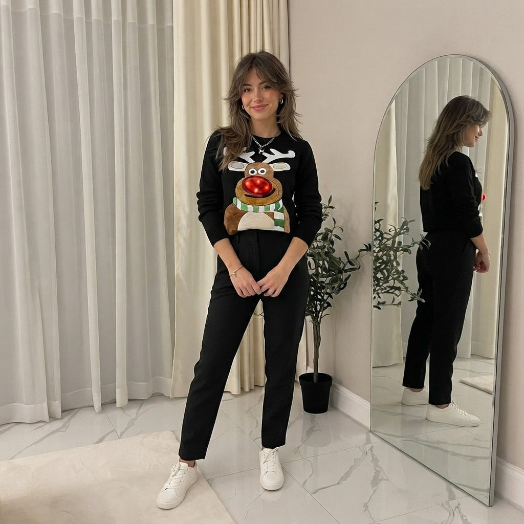 LUXE DIVA Christmas Tree Jumper Women Xmas Jumpers for Women Bad Xmas Jumper Women Funny Christmas Jumpers Womens Ugly Christmas Pullover Ladies Christmas Jumper Christmas Sweatshirt Xmas Sweatshirts