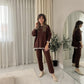 LUXE DIVA Ladies Knitted Stitched Wide Leg 2PCS Co-ord Suit Sweater Loungewear Set