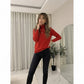 LUXE DIVA Women's Ribbed Stretch Polo Turtle Neck Jumper Top S to 3XL