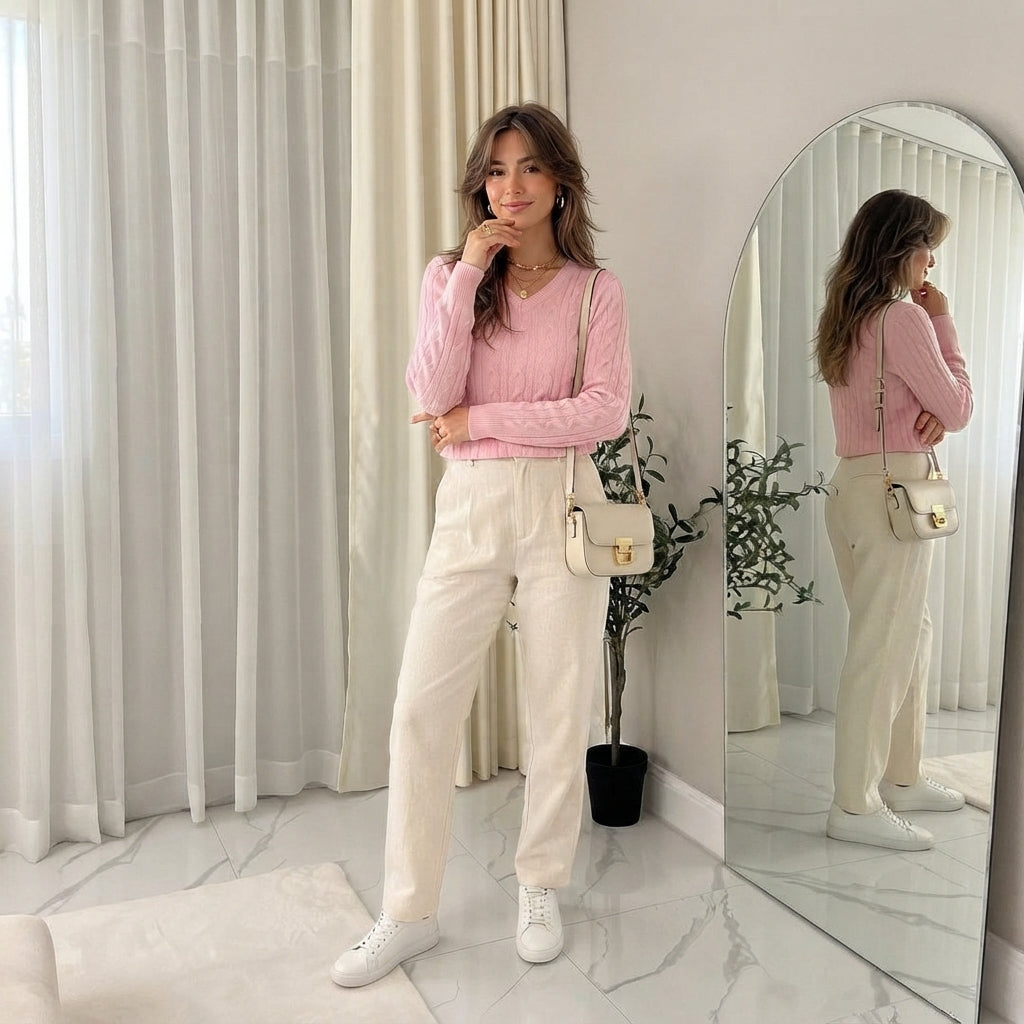 LUXE DIVA LADIES V/N KNITTED LONG SLEEVE JUMPER BACK IN STOCK