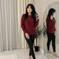 LUXE DIVA Ladies Diamond Pattern Cable Knit Jumper Round Neck Long Sleeve