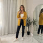 LUXE-DIVAWomen's Plus Cable Knitted Open Pocket Cardigan