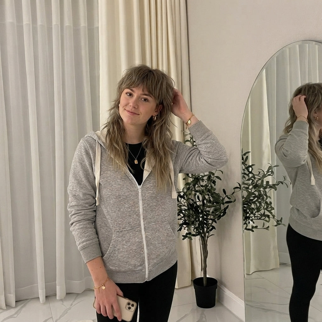 LUXEDIVA Ladies Zip Zipper Hoodie Sweatshirt