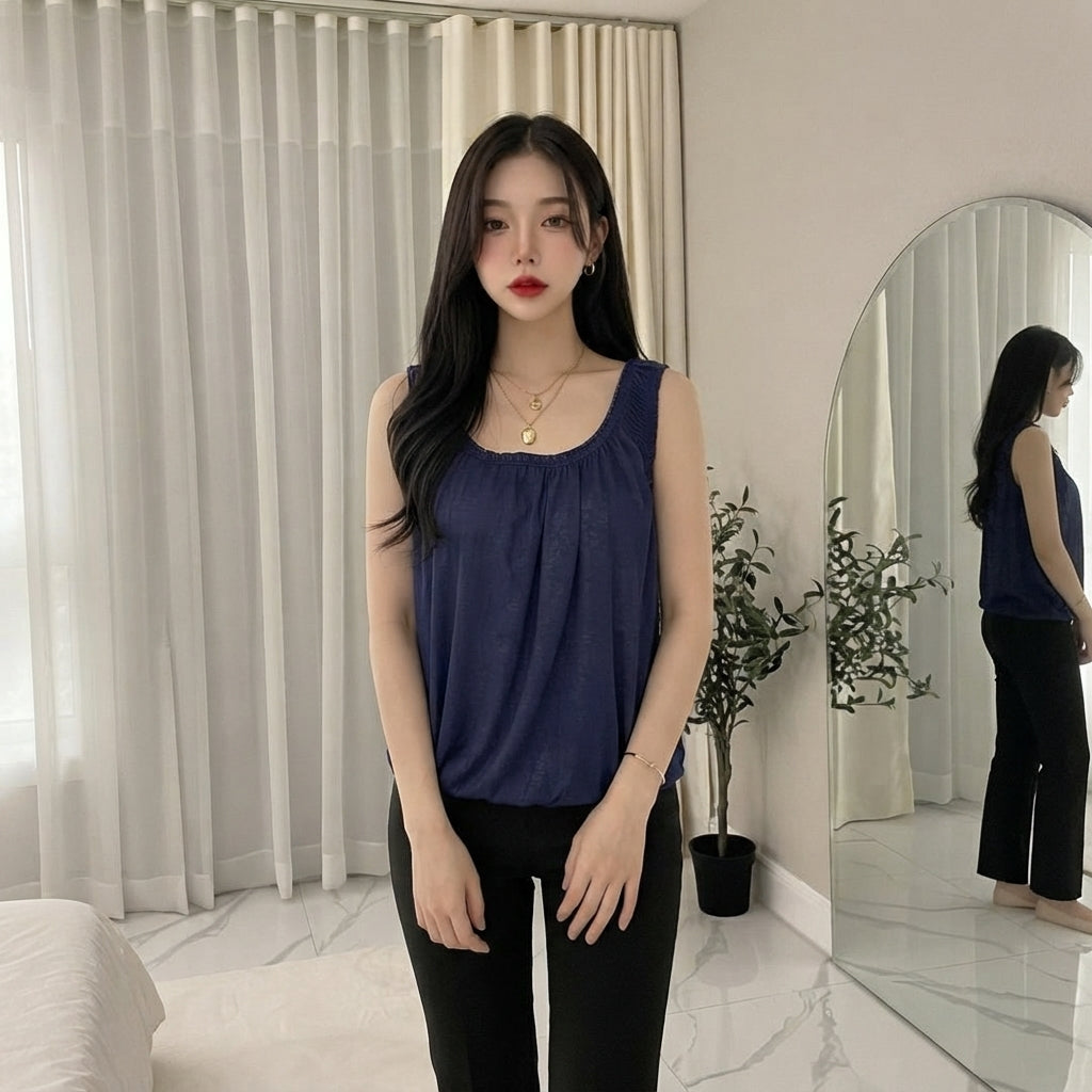 LUXE DIVA Women’s Swing Hem Sleeveless Tank Top