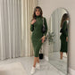 LUXE DIVA LADIES TURTLE HIGH FUNNEL NECK LONG MAXI LENGTH KNITTED DRESS