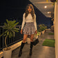 LUXE DIVA Women's Frill Mini Rara Skirt Tartan Check Pleated Party Skirt