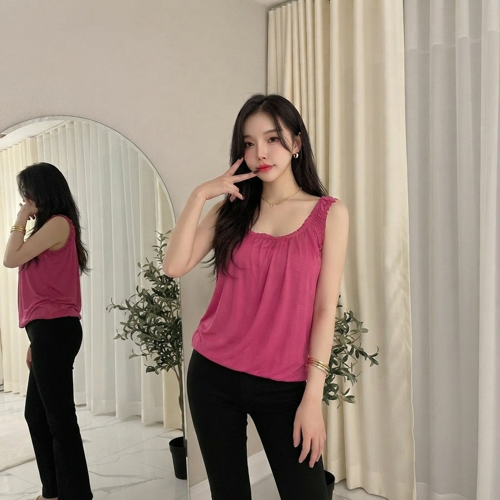 LUXE DIVA Women’s Swing Hem Sleeveless Tank Top