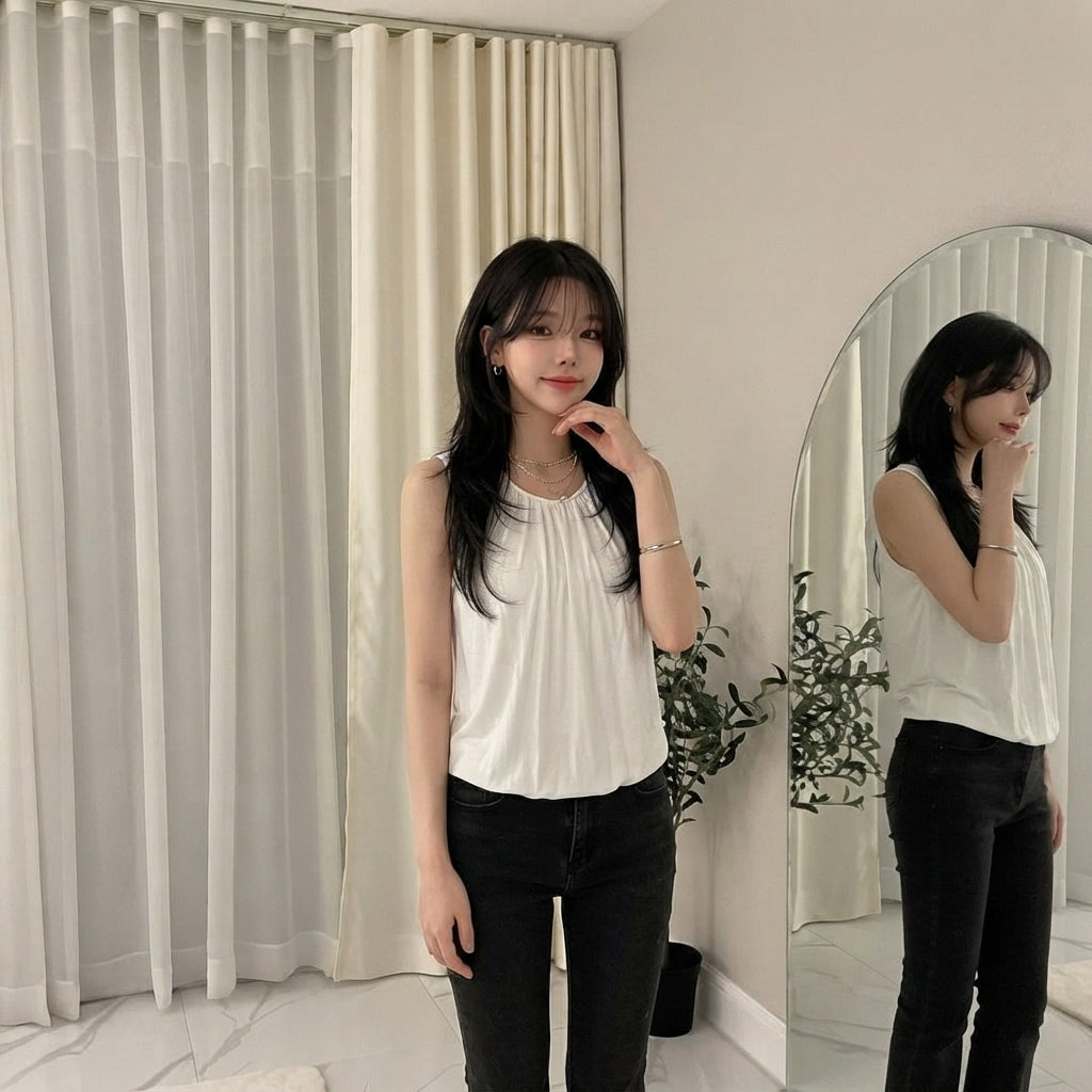 LUXE DIVA Women’s Swing Hem Sleeveless Tank Top