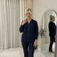 Women's Ladies Knitted Cable Zipper Collar 2 Pockets Zip All The Way Down 8-14