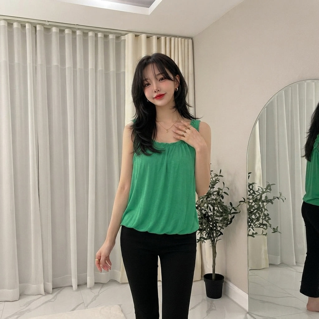 LUXE DIVA Women’s Swing Hem Sleeveless Tank Top