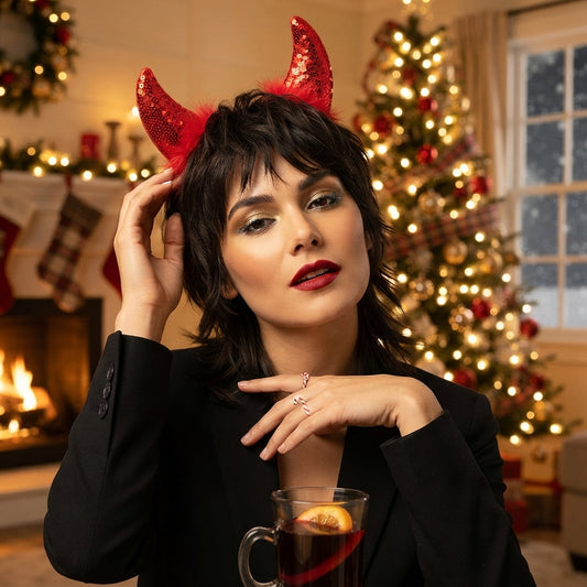 LUXE DIVA Women's Devil Horns Headband Halloween Fancy Dress Costume Accessory