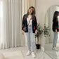 LUXE DIVA Womens Long Sleeve Cherries Print Open Front Knitted Jumper Cardigan 8-14