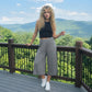 LUXE DIVA Women's Wide Leg 3/4 Length Palazzo Trousers Elasticated Waist Sizes 8-26