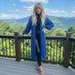 LUXE DIVA Women's Oversized Long Cardigan Chunky Ribbed Balloon Sleeve 2 Pocket