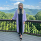 LUXE DIVA Women's Oversized Long Cardigan Chunky Ribbed Balloon Sleeve 2 Pocket