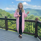 LUXE DIVA Women's Oversized Long Cardigan Chunky Ribbed Balloon Sleeve 2 Pocket