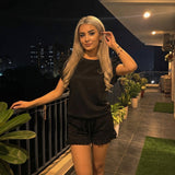 LUXE DIVA Women's Frill Peplum Top & Shorts 2 Piece Co-Ord Set Summer Outfit