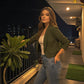 LUXE DIVA Women's Lined Blazer 3/4 Ruched Sleeve Open Front Office Jacket
