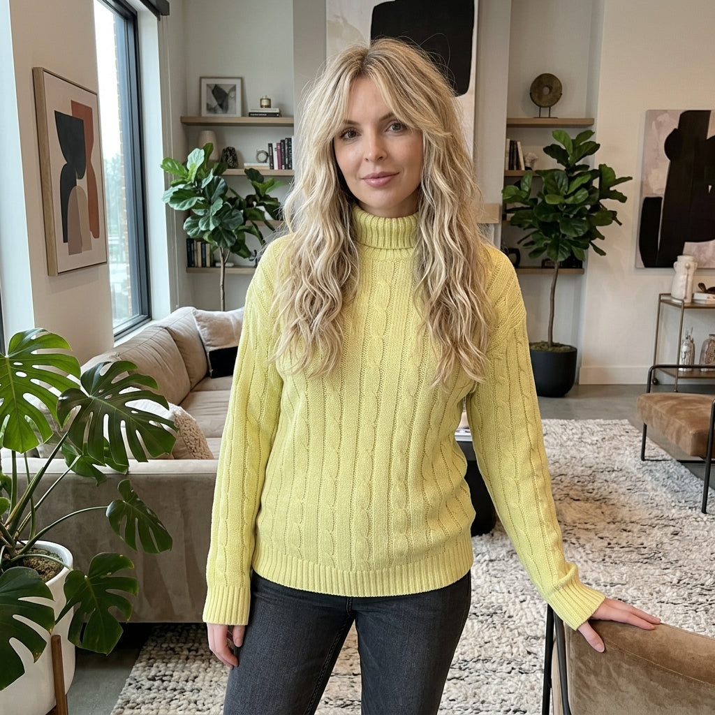 LUXE DIVA Women's Polo Neck Jumper – Warm Long Sleeve Pullover Sweater
