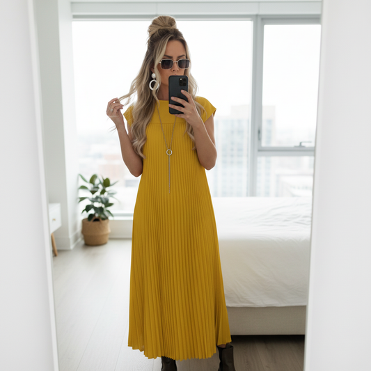 LUXE DIVA Ladies Summer Beach Pocket Dress Pleated Maxi Party Holiday Casual Plus Size UK Lightweight Flowy Elegant Sleeveless Long Dress with Pockets