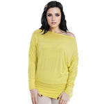 Load image into Gallery viewer, LUXE DIVA One Off-Shoulder Tops with Long Sleeves, Off Shoulder Batwing Jumper, Ladies Batwing Top in Black, Red, White Plus 21 Colors More UK
