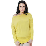 Load image into Gallery viewer, LUXE DIVA One Off-Shoulder Tops with Long Sleeves, Off Shoulder Batwing Jumper, Ladies Batwing Top in Black, Red, White Plus 21 Colors More UK

