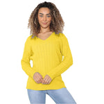 Load image into Gallery viewer, Ladies Long Sleeve V-Neck Knitted Cable Jumper
