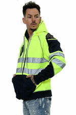 Load image into Gallery viewer, LUXE DIVA High Visibility Reflective Sweatshirt &amp; Hoodie Combo - Safety Work Wear with Long Sleeves, Round Neck, &amp; 3 Zipped Pockets - S to 5XL
