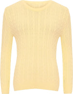 Load image into Gallery viewer, Ladies Long Sleeve Round Neck Knitted Cable Women’s Jumper Knitted Sweater Pull Over Jumper Top Knit Warm Winter Chunky Everyday Casual Pullover Plain Tops Sizes 8-26
