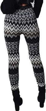 Load image into Gallery viewer, Womens Knitted Tartan Leggings Ladies Soft Warm Wool Christmas Retro Legging
