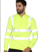 Load image into Gallery viewer, LUXEDIVA Hi Vis Mens 3/4 Zip Pullover Hoodie Sweatshirt Jumper Top

