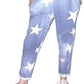 LUXEDIVA  Women’s Ladies Denim Joggers Star Printed Sweatpants Floral Ribbed Waistband Trousers Ladies Casual Summer Drawstring Italian Gym Running Pants Plus Size 8-22