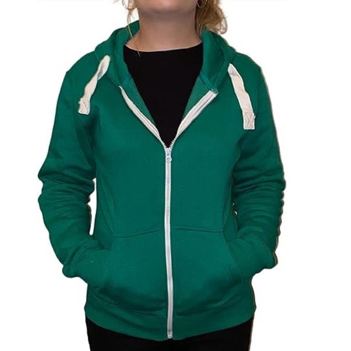 LUXEDIVA Ladies Plain Colour Hoodie Womens Fleece Hooded Top Zip Zipper Hoodie Sweatshirt