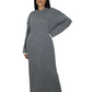 LUXE DIVA Women's Knitted Dress with Contrast Edge Knitted Dress Long