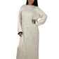 LUXE DIVA Women's Knitted Dress with Contrast Edge Knitted Dress Long