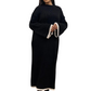 LUXE DIVA Women's Knitted Dress with Contrast Edge Knitted Dress Long