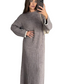 LUXE DIVA Women's Knitted Dress with Contrast Edge Knitted Dress Long