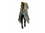 Load image into Gallery viewer, LUXE DIVA Ladies Womens Long Sleeve Knitted Aztec Pattern Open Waterfall Tassel Cardigan Aztec Diamond

