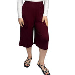 Load image into Gallery viewer, LUXEDIVA  Womens Ladies Plain 3/4 Length Short Palazzo Trousers Casual Wide Leg Culottes Pants Plus Sizes UK 8-26
