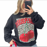 Load image into Gallery viewer, LUXE DIVA Ladies Long Sleeve Cherries Leopard Print Sweatshirt
