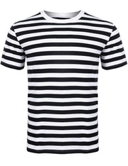 MEN WOMEN'S STRIPED T-SHIRT UNISEX CREW NECK SHORT SLEEVE CASUAL SUMMER TOP UK SIZES S-2XL