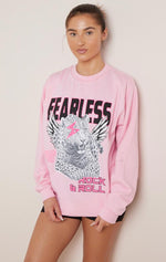Load image into Gallery viewer, Ladies FEARLESS Tiger Print ROCK &amp; ROLL Sweatshirt Women’s Oversized Sweater Jumper Top

